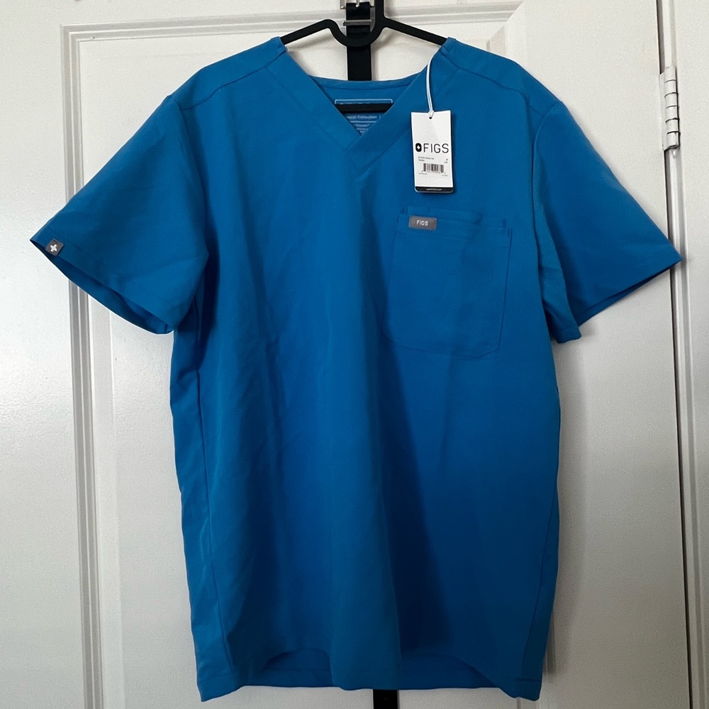 FIGS - Male ROYAL BLUE Leon Scrub Top - new w/ tags